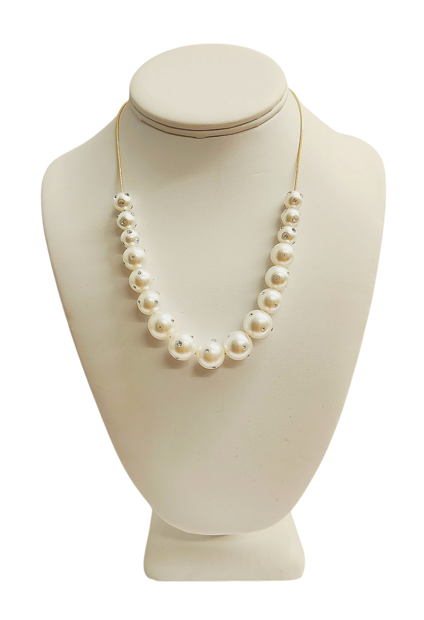 Gold with Pearl- Crystal Necklace