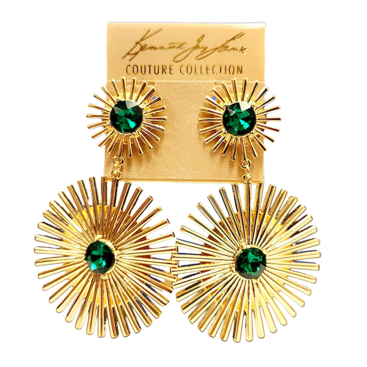 Emerald Sunburst Earring