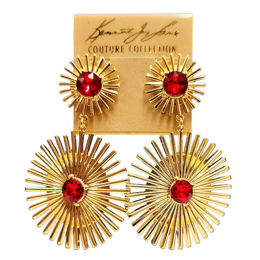 Ruby Sunburst Earring
