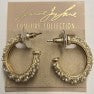 Pierced Gold Twist Hoop Earring with Pearl Dots