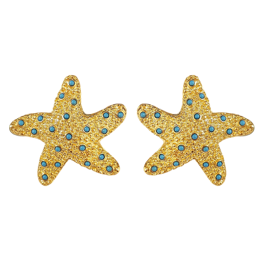 Turquoise Dots Starfish Earring