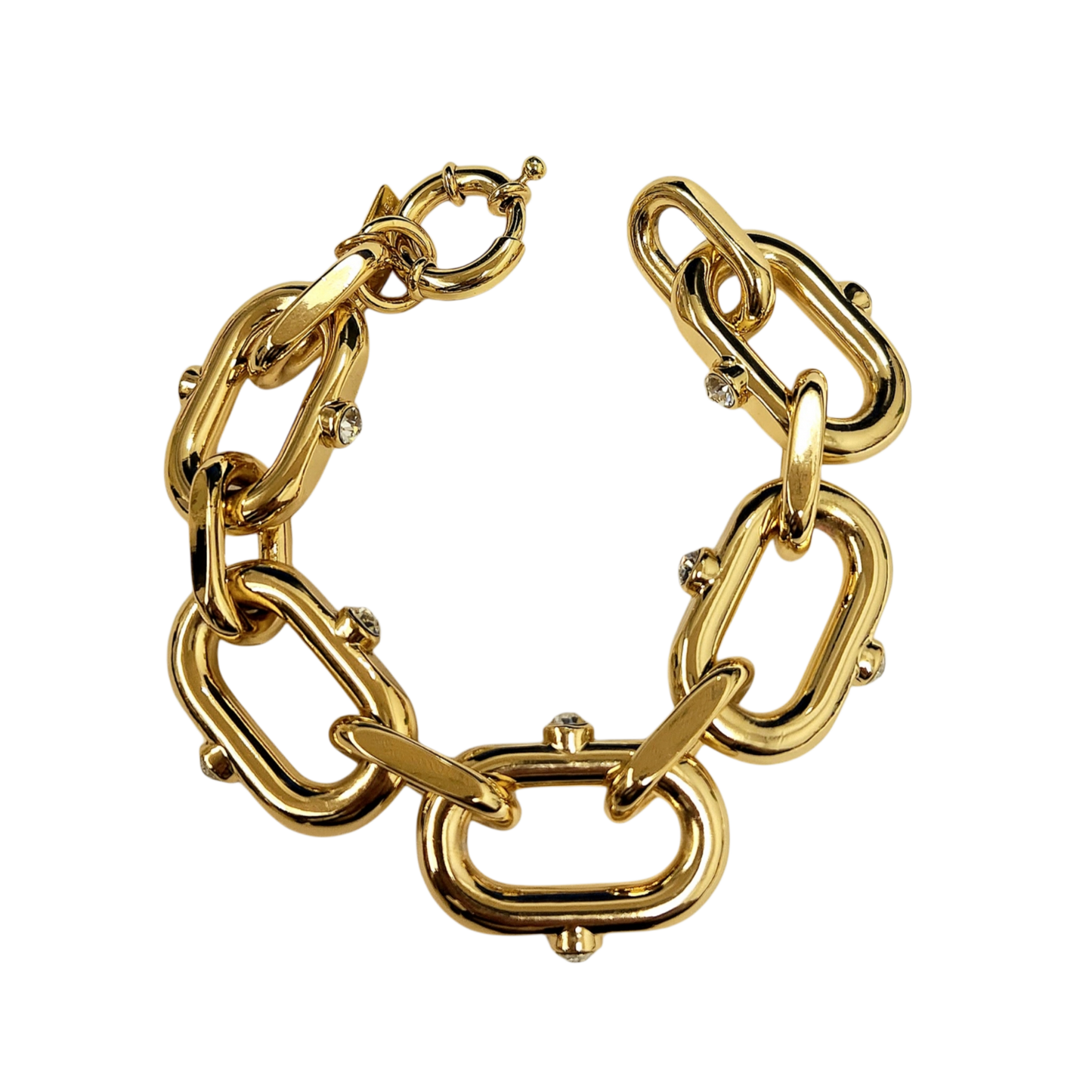 Gold Links with Rhinestones Bracelet