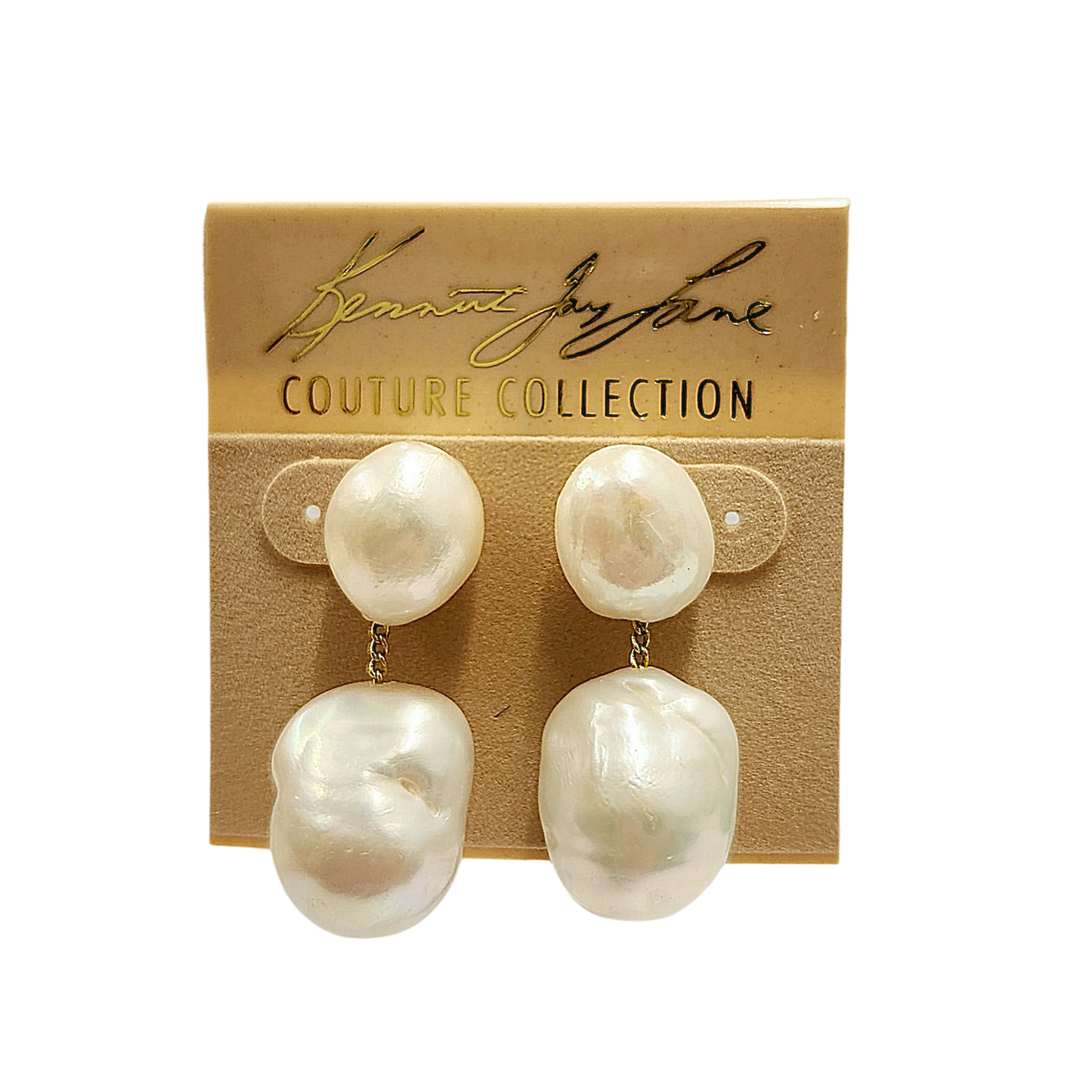 Gold Chain with Baroque Pearl Earring