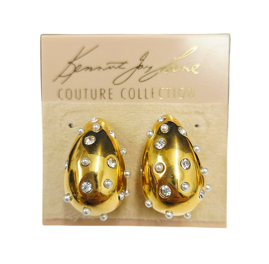 Crystal & Pearl Tapered Earring