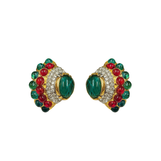 Flaw Emerald & Flaw Ruby Earring