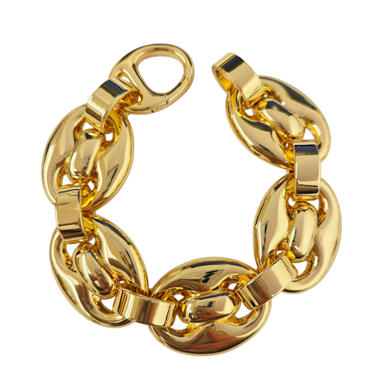 Polished Gold Link Bracelet