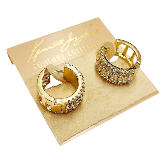 Crystal Baguettes Hoop Earring