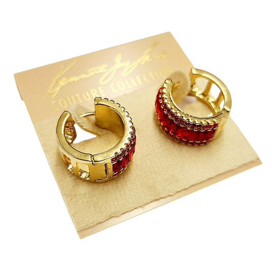 Ruby Baguettes Hoop Earring