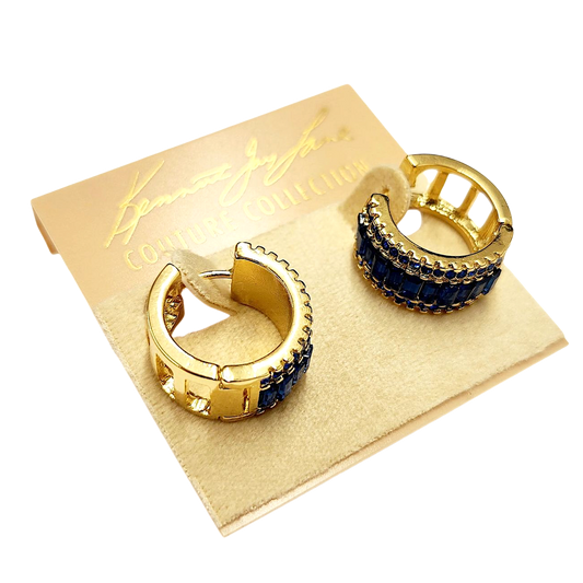 Sapphire Baguettes Hoop Earring