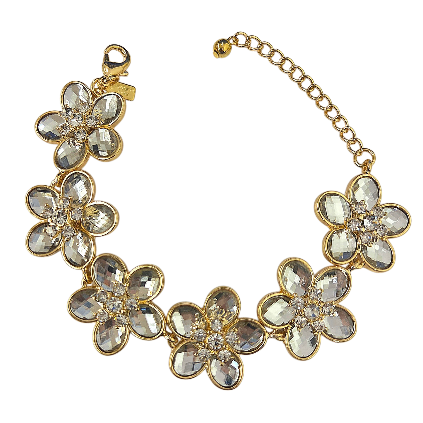 Crystal Flower Motifs Bracelet