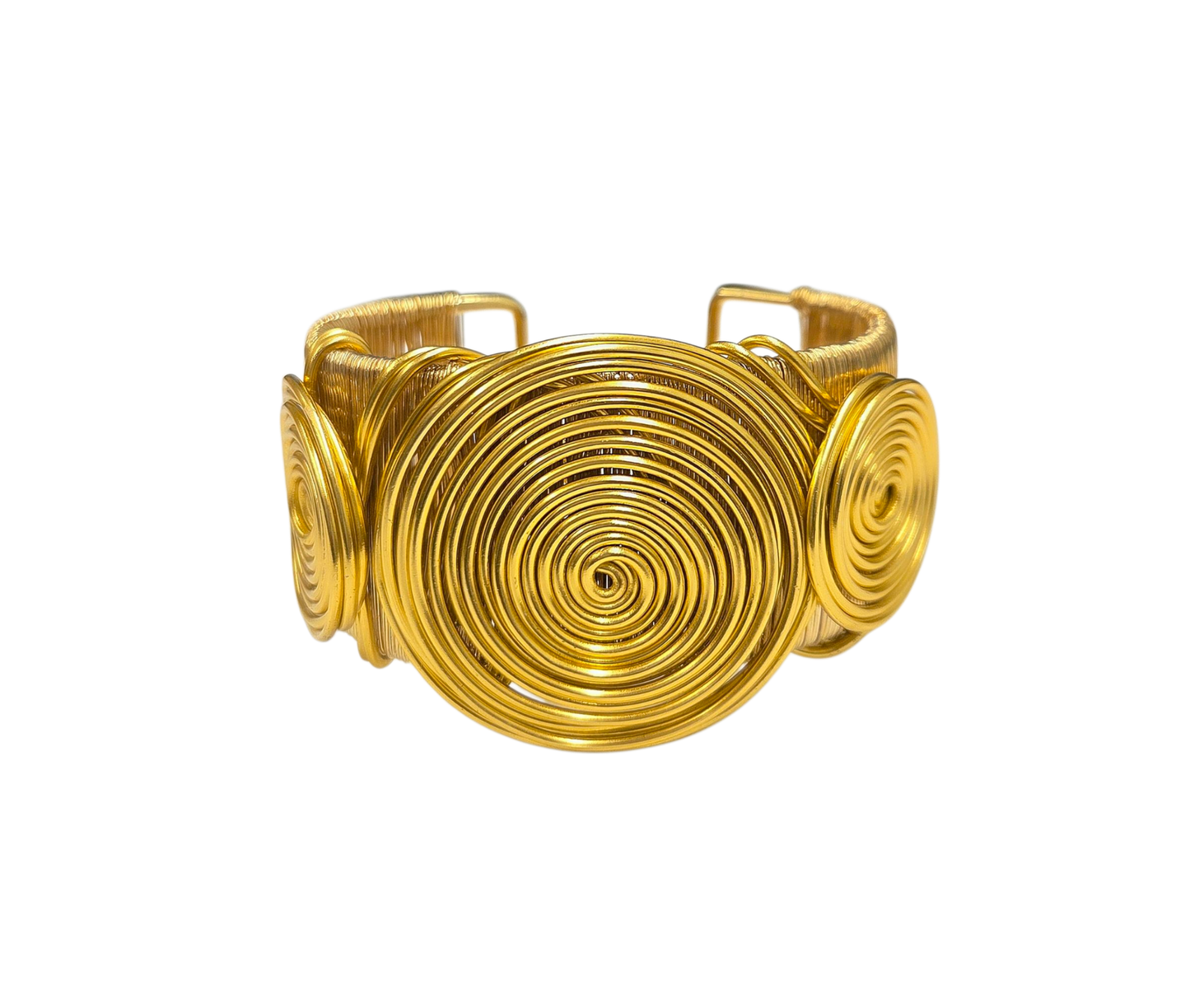 Gold Wire Wrap Swirl Cuff