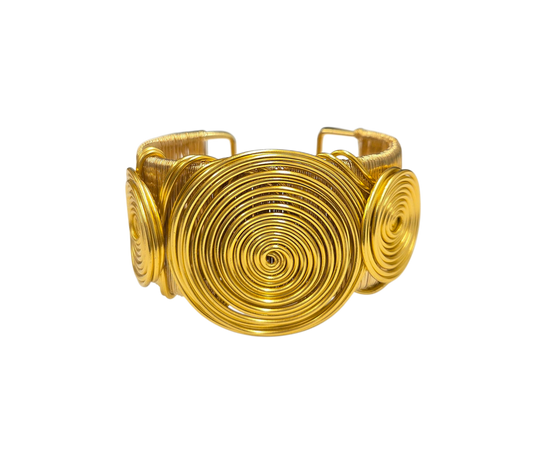 Gold Wire Wrap Swirl Cuff