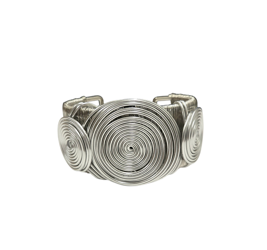 Silver Wire Wrap Swirl Cuff