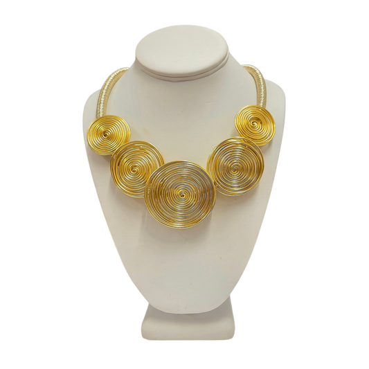 Multi Gold swirl Necklace