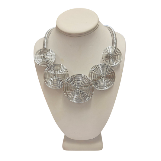 Multi Silver Swirl Necklace