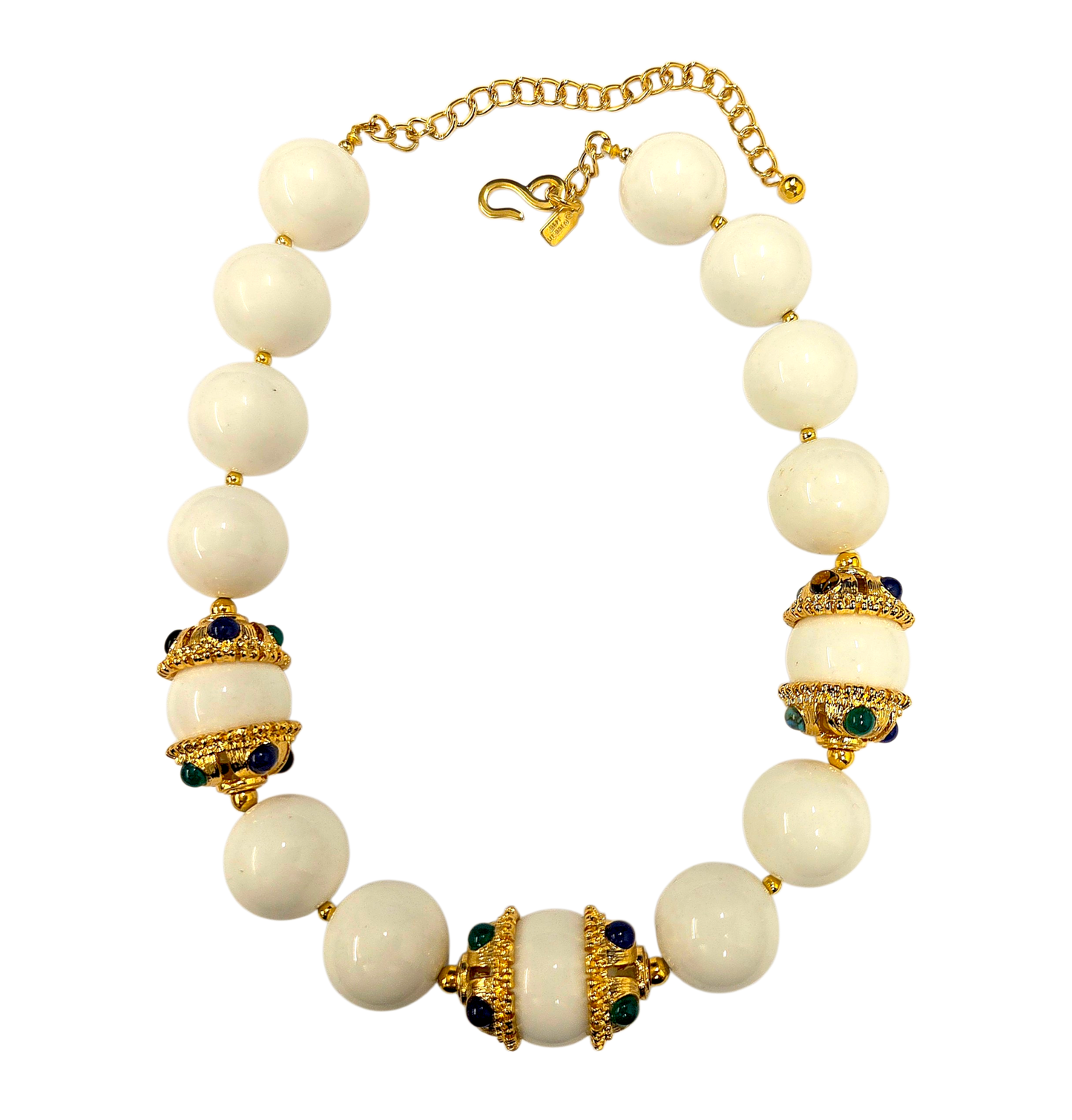 White with Multi-Color Caps Necklace
