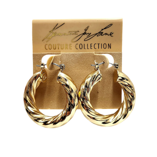 Small Gold Twist Rope Hoop Earring