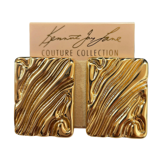 Wavy Square Pierced Earring