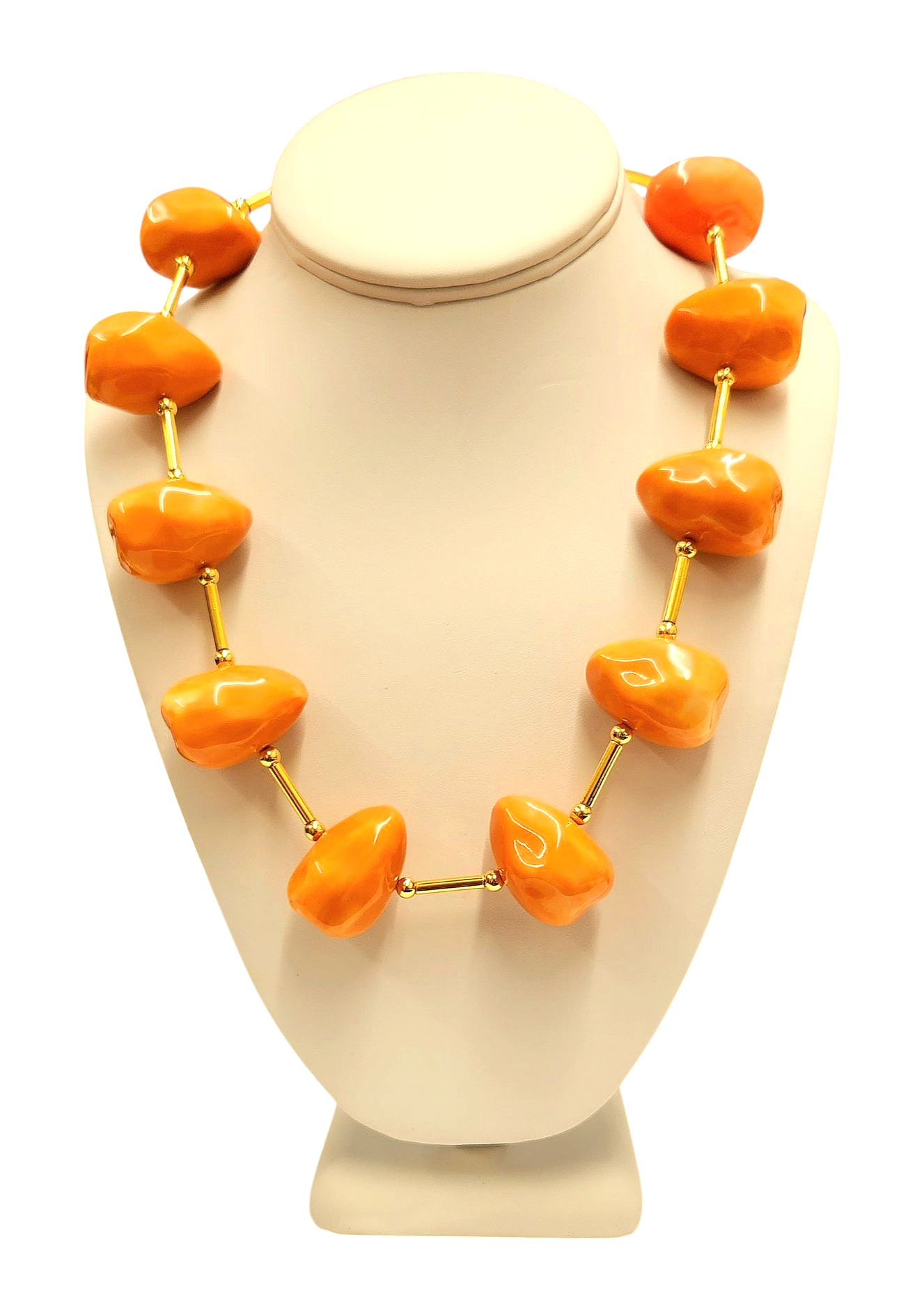 Coral Matrix Nugget Necklace