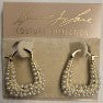 Pierced Gold Triangle Hoop with Pearl Clusters