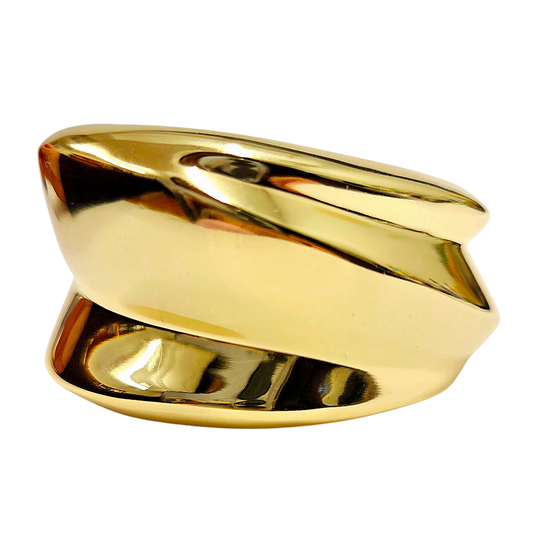 Polished Gold Wavy Cuff