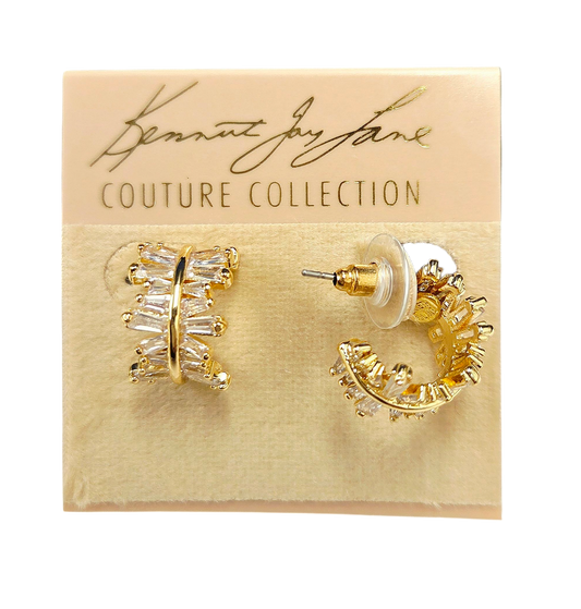 Crystal Baguette Hoop Earring