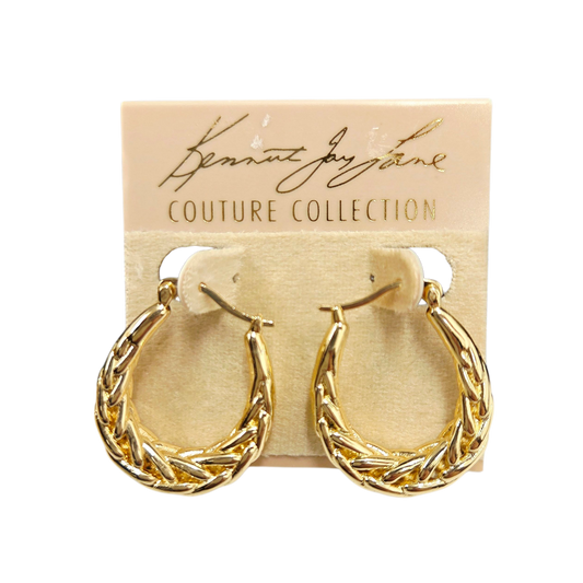 Gold Braided Hoop Earring