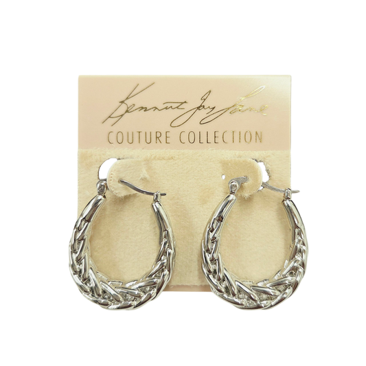 Silver Braided Hoop Earring