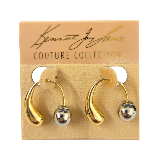 Gold and Silver Ear-jacket Earring