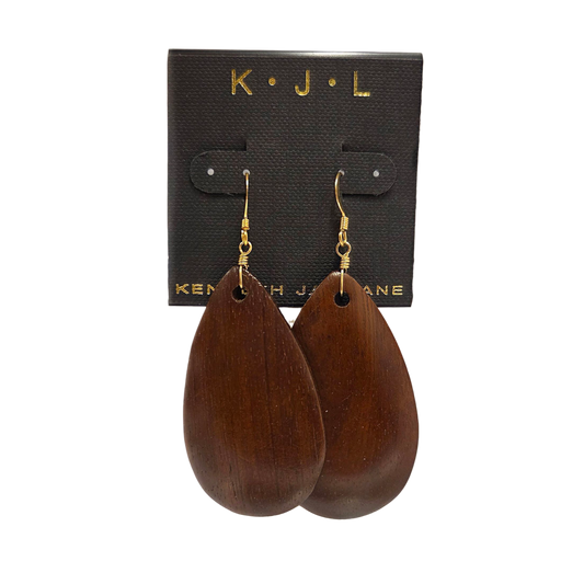 Teardrop Dark Wood Earring