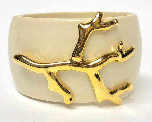 Ivory Polished Gold Branch Bracelet