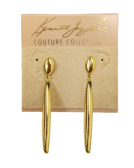 2" Gold Post Top and Drop Earring