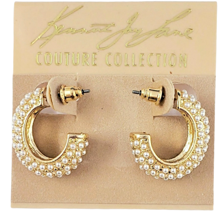 Pearl Dot Hoop Post Earring