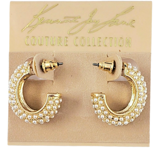 Pearl Dot Hoop Post Earring