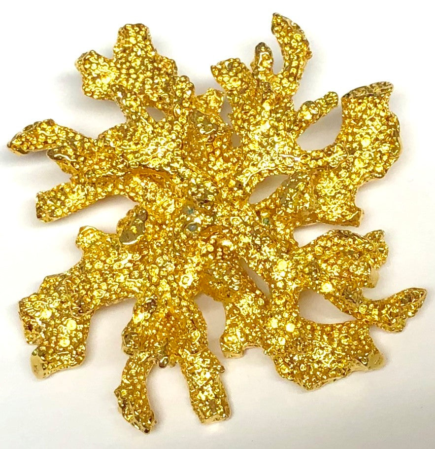 Satin Gold Coral Cluster Pin