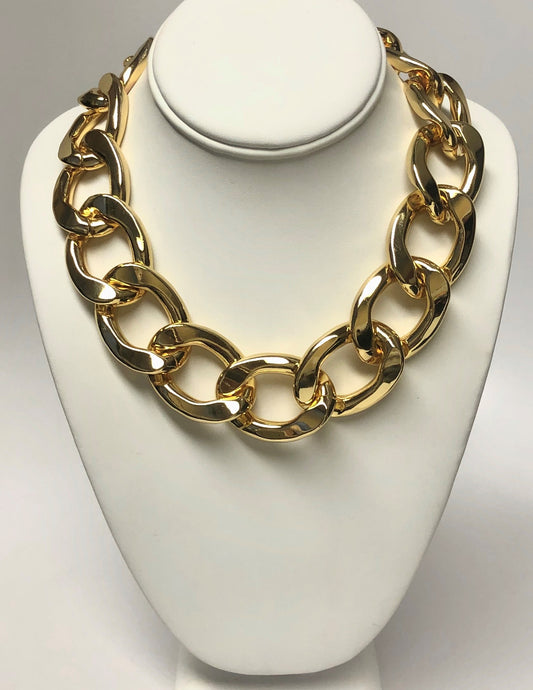 18" Gold Large Links Chain Necklace