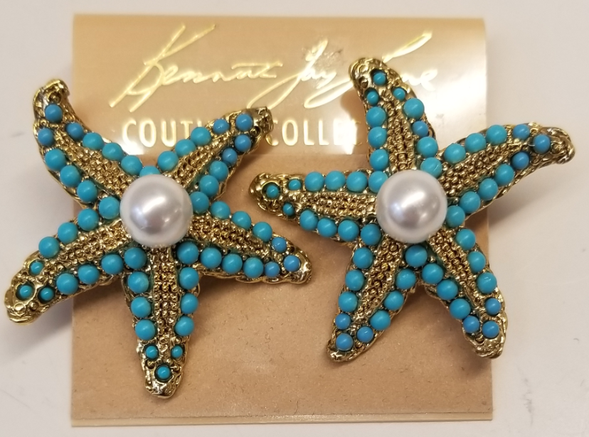 Turquoise Starfish Clip Earring