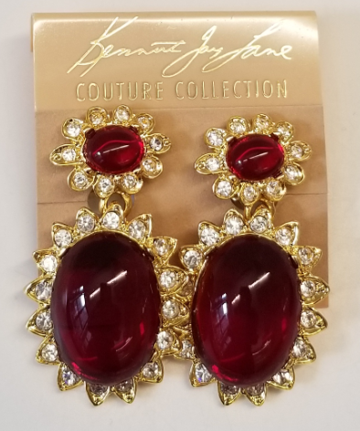 Ruby Cabochon Top and Drop Earring