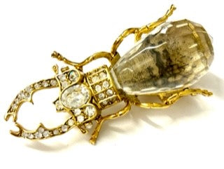 Clear Body Scarab Pin