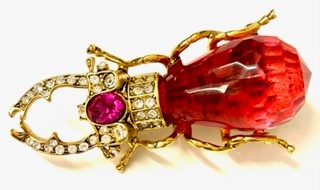 Pink Body Scarab Pin