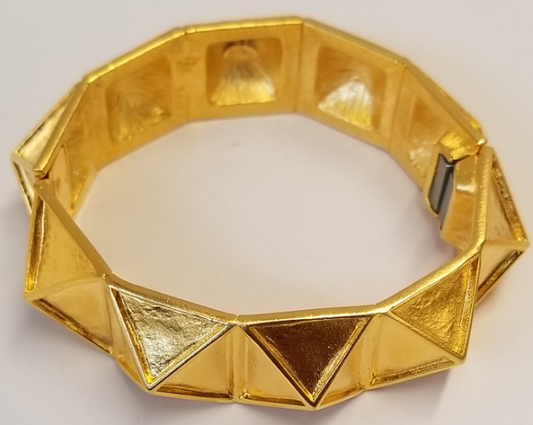 Satin Gold Geometric Hinged Bracelet