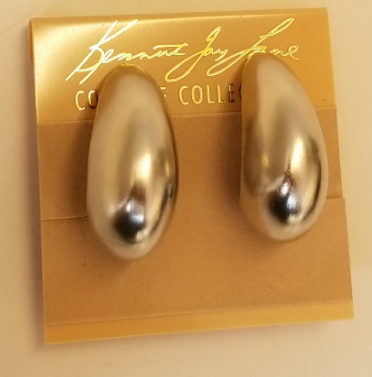 Polished Silver Tapered Hoop Clip Earring