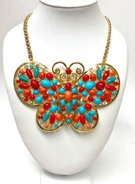 16" + 4" Multicolor Butterfly Necklace