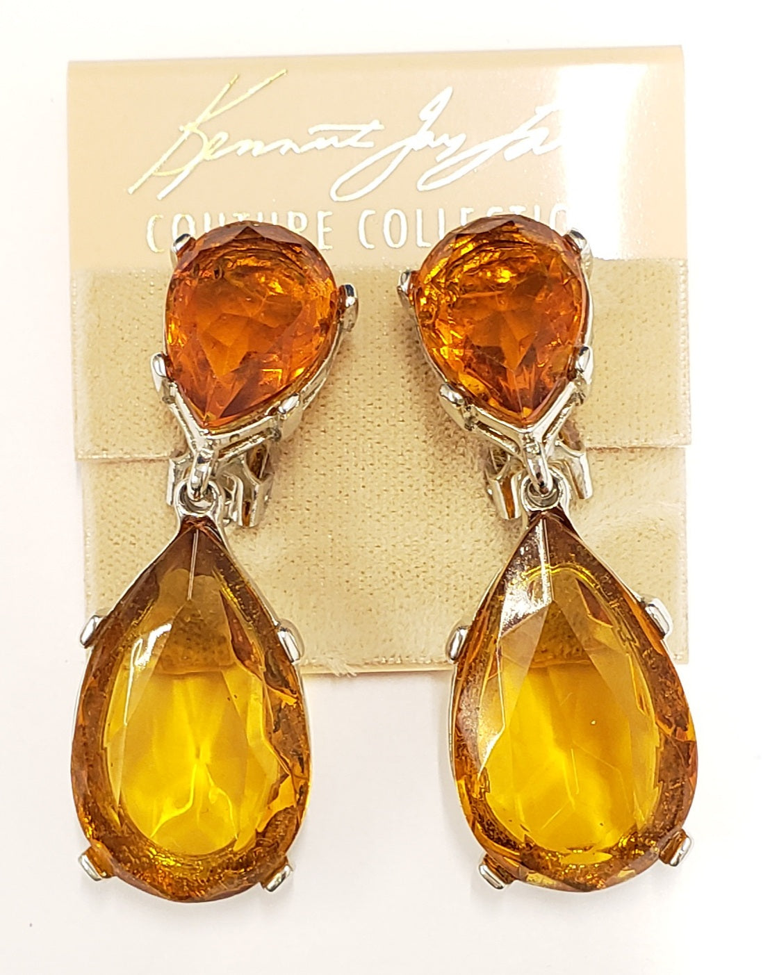 Silver- Topaz Teardrop Clip earring