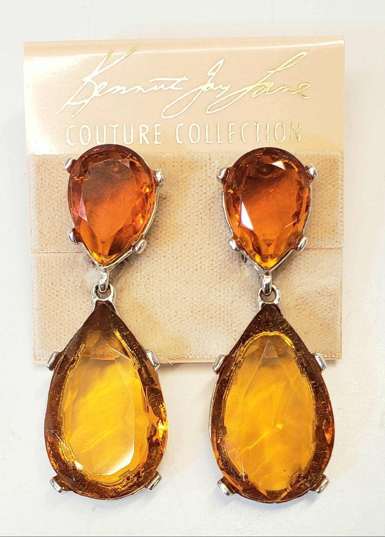 Silver- Topaz Teardrop Pierced Earring