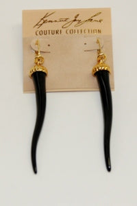 3 1-2" Black Pepper Gold Eurowire Earring