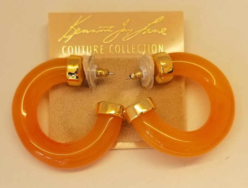 Amber Tube Hoop Earring