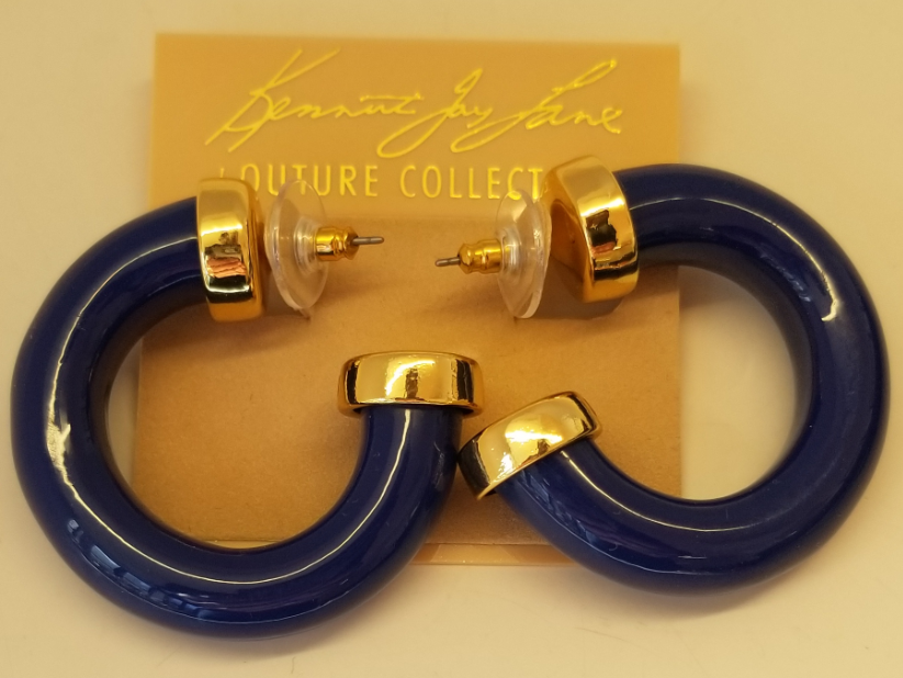 Lapis Tube Hoop Pierced Earring