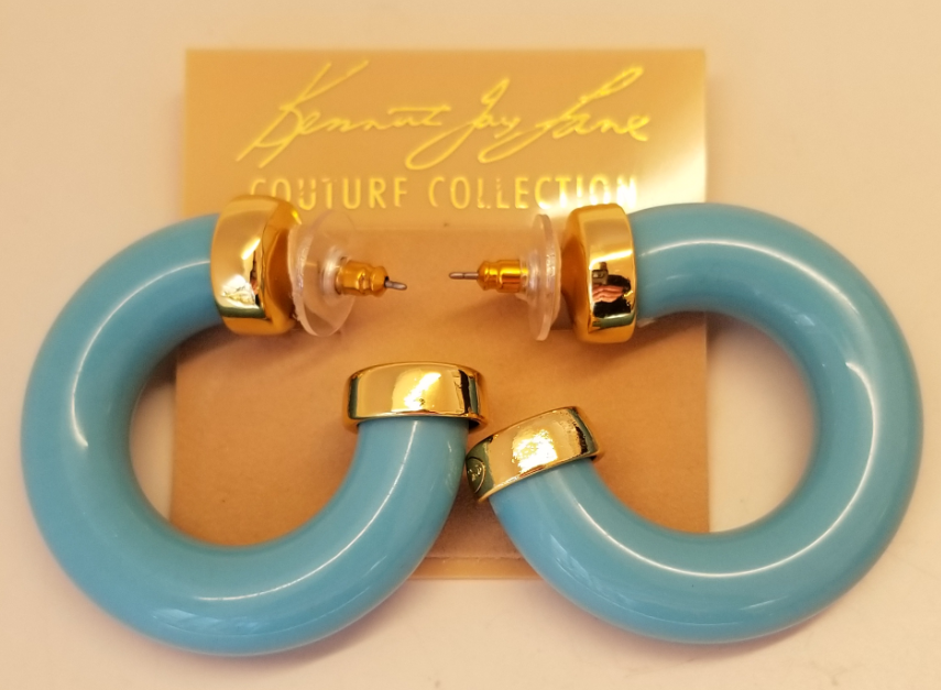 Turquoise Tube Hoop Pierced Earring