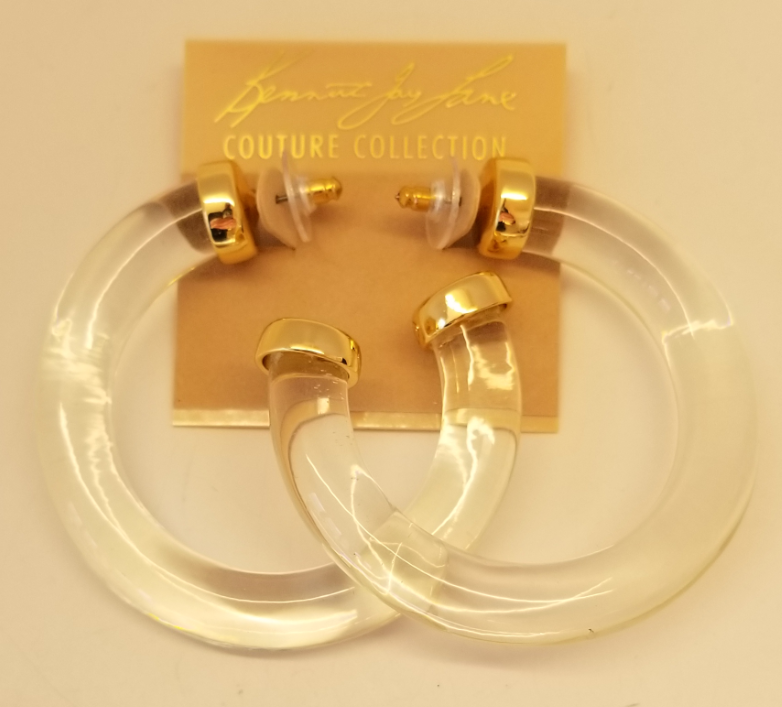 2.5" Clear tube hoop pierced earring